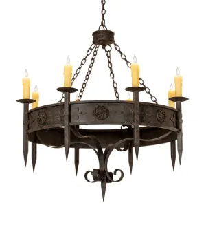 Rustic Floral Medallion Bobeche Chandelier mattress topper, bed base