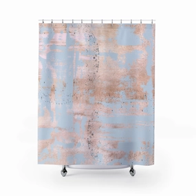 Rustic Pastel Shower Curtain | Sky Blue, Rose Blush Pink Abstract Lighting,Home Lighting
