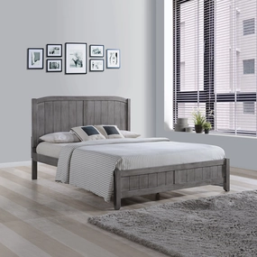 Rustic Wooden Queen Platform Bed - NH135903 throw blanket, decorative pillow