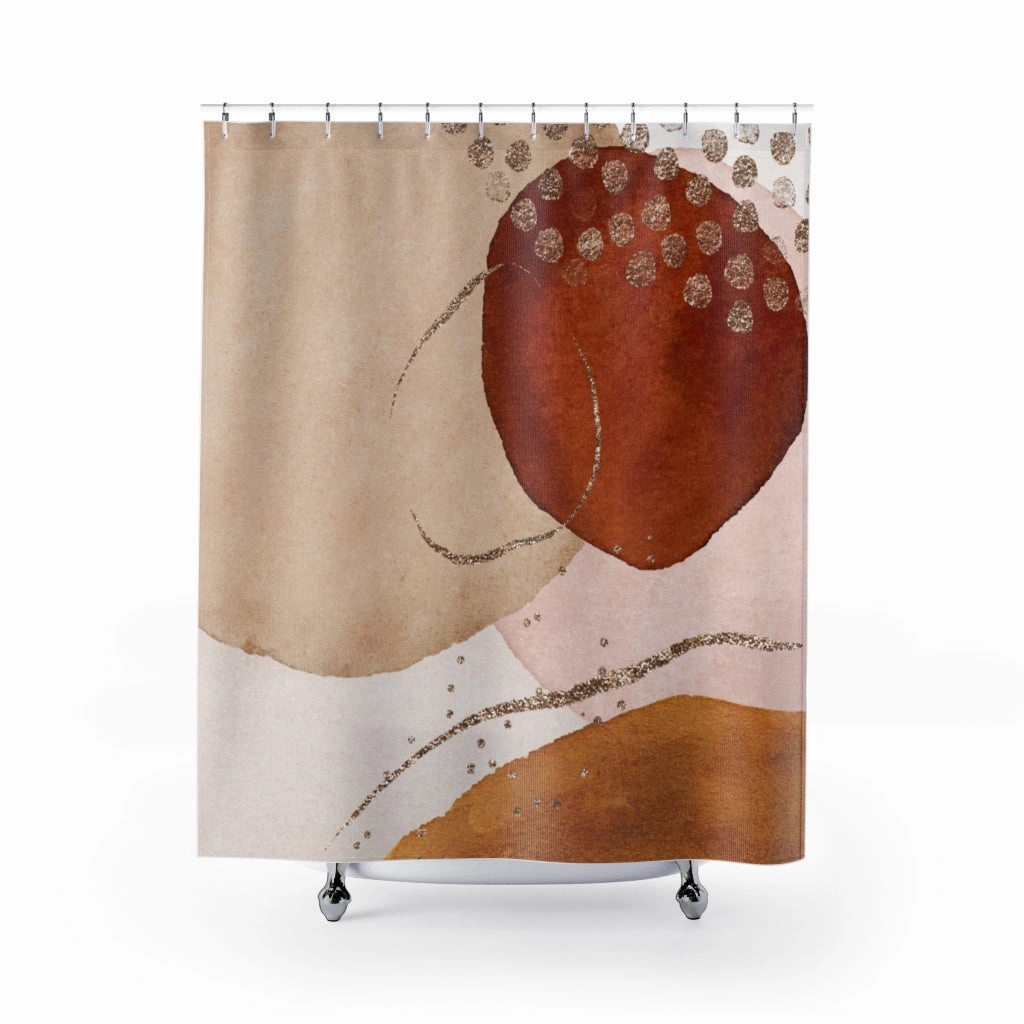Rusty Beige Gold Abstract Shower Curtain Lighting,Home Lighting