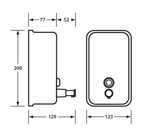 S'Steel Soap Dispenser Metlam ML602AR Ellipse