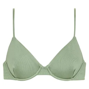 Sage Green Rib Dainty Bikini Top