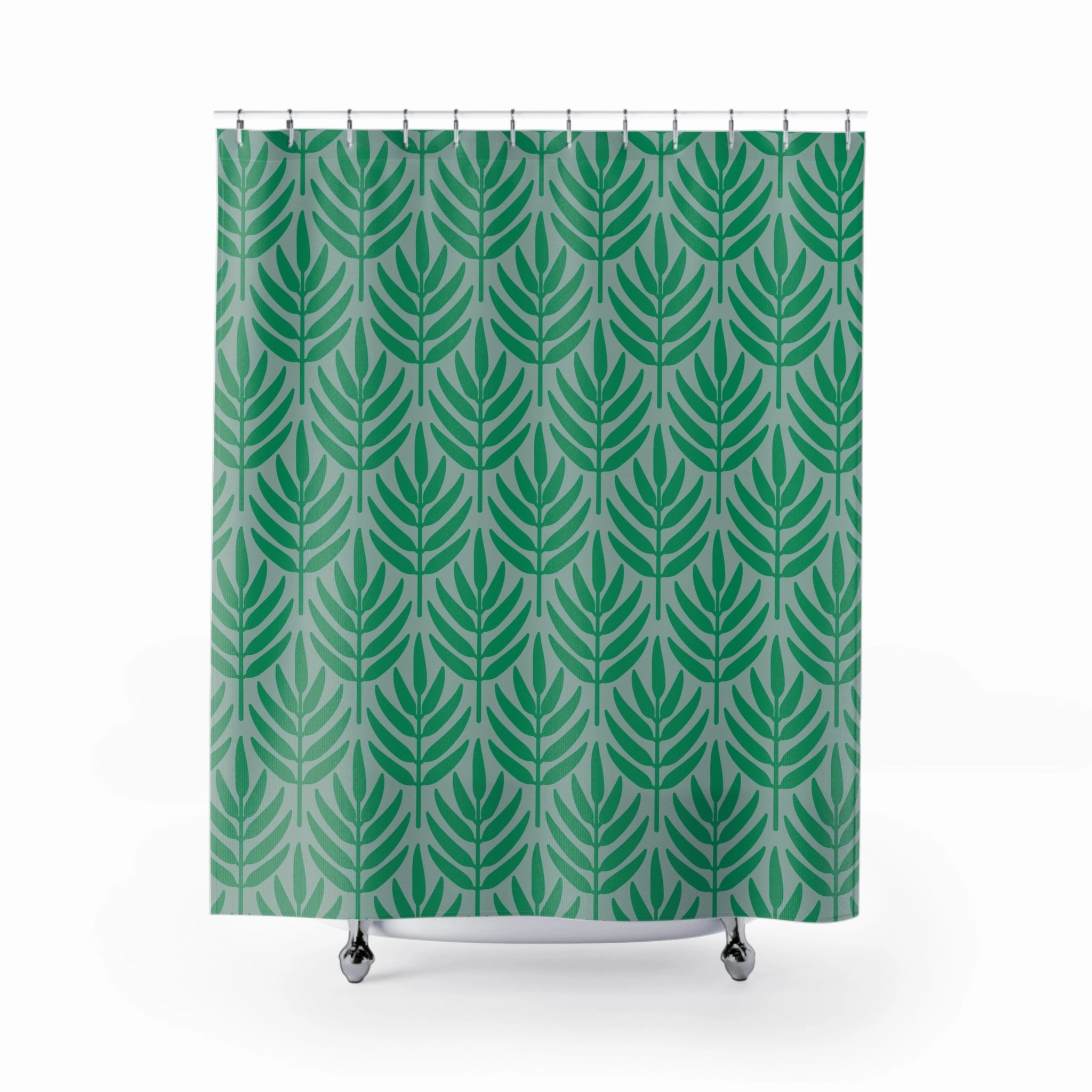 Sage green, floral shower curtain | Abstract Leaves bath curtain Lighting,Home Lighting