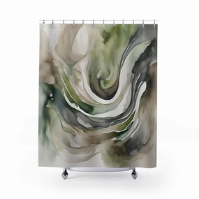 Sage Green Shower Curtain | Taupe Grey Minimalist Fabric Curtain Lighting,Home Lighting