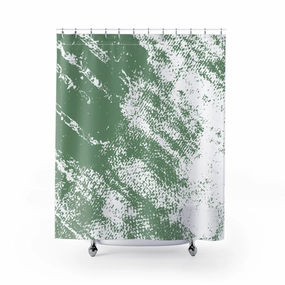 Sage Green White Shower Curtain | Minimalist Fabric Curtain Lighting,Home Lighting