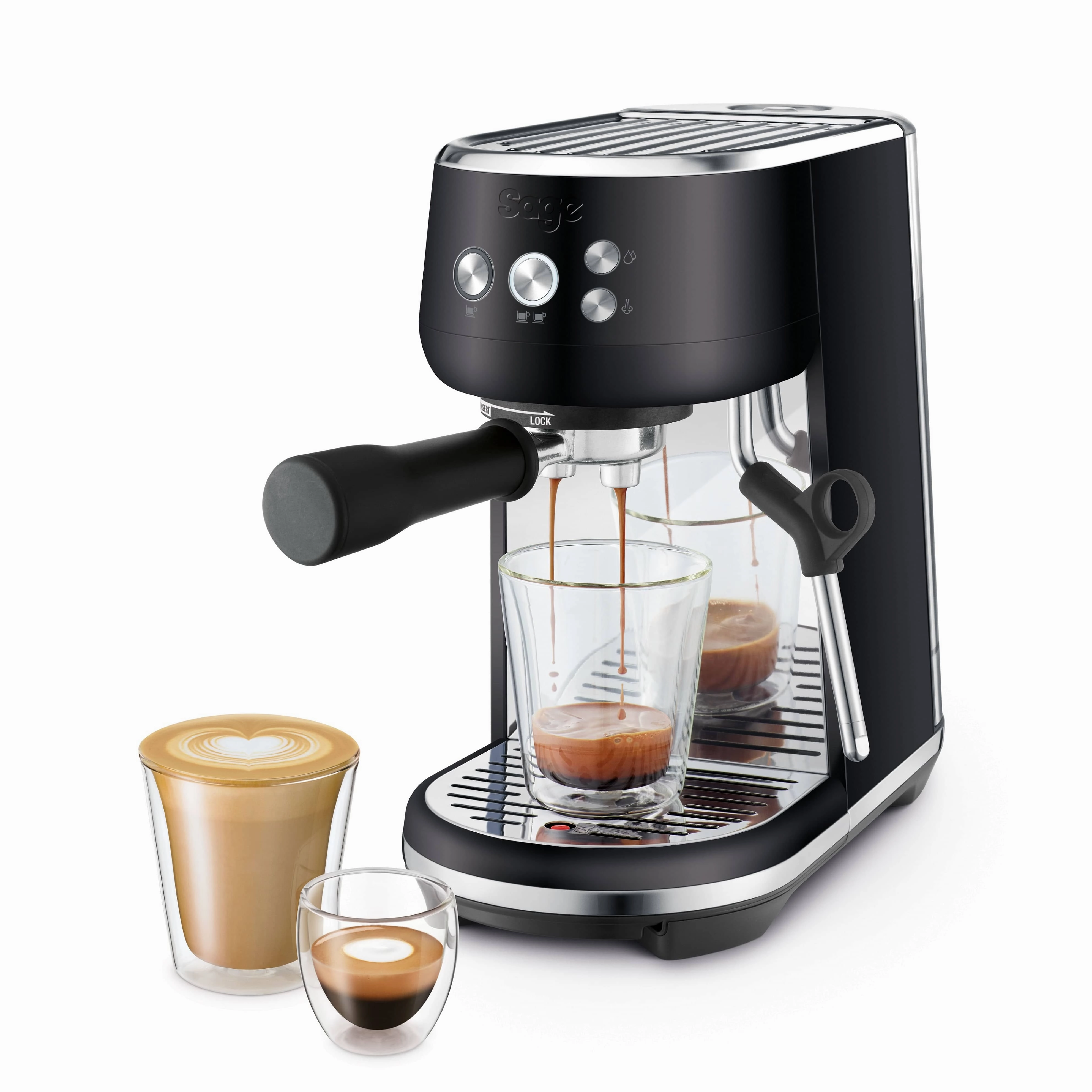 Sage the Bambino Coffee Machine In Black Truffle