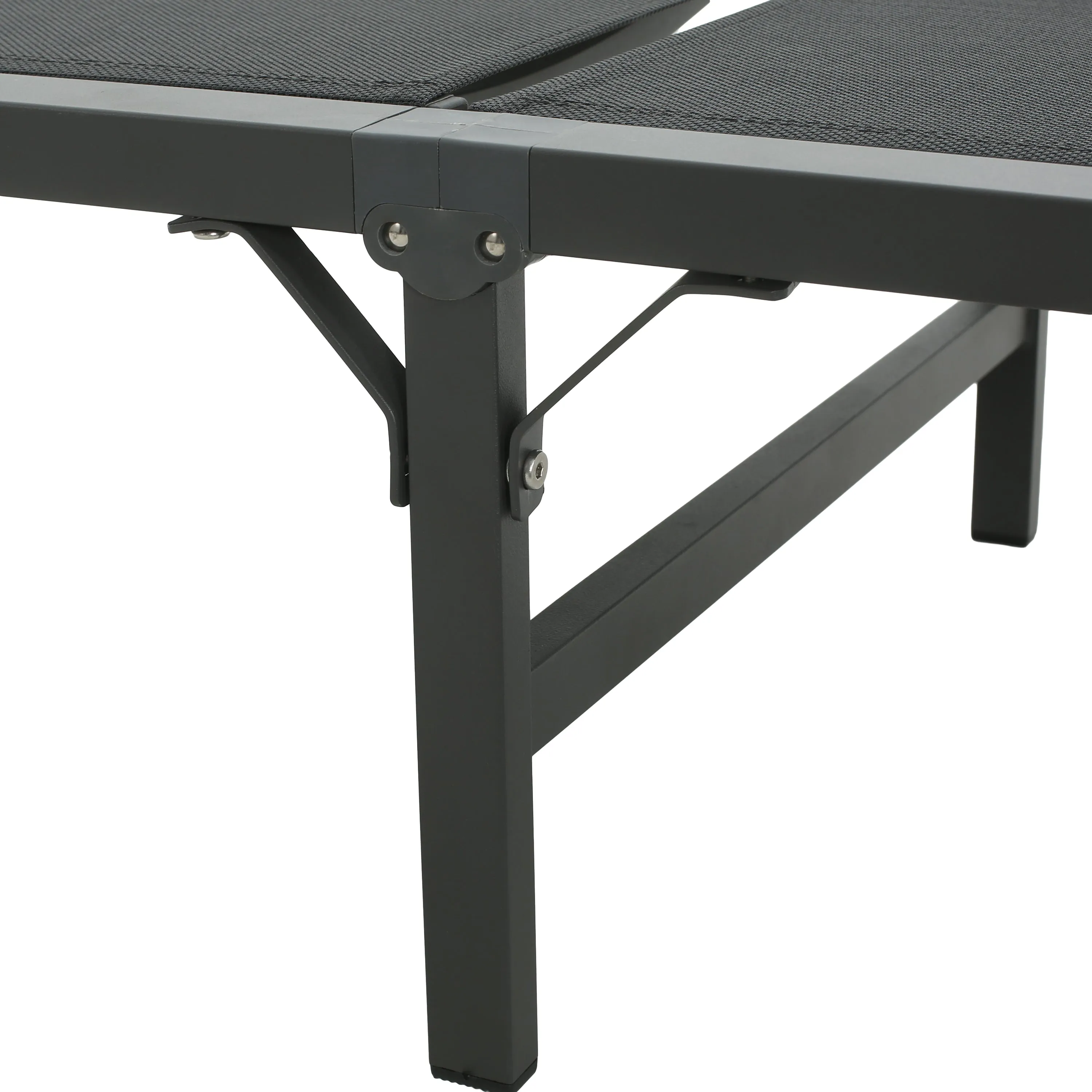 Salalh Outdoor Aluminum Folding Chaise Lounge, Set of 2