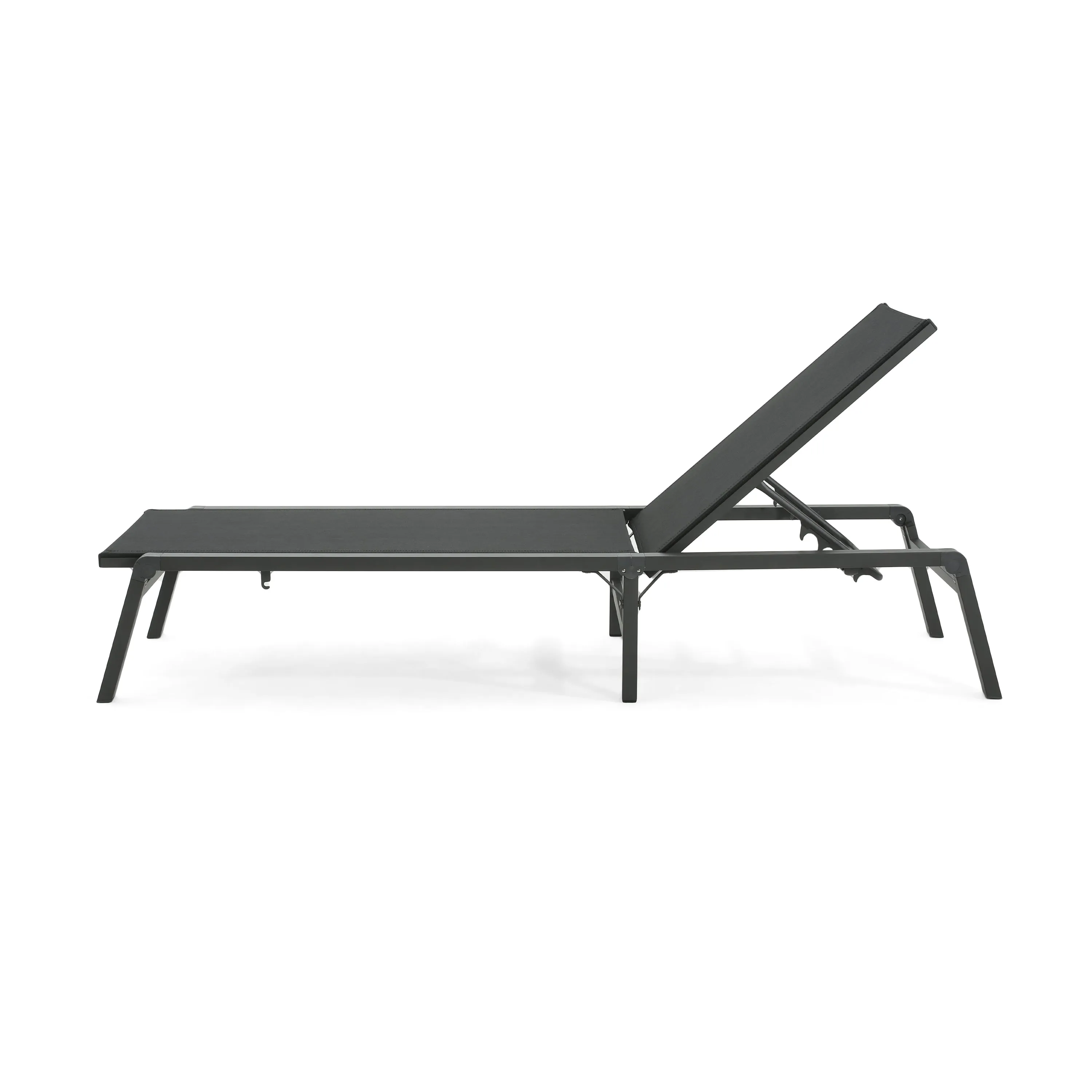 Salalh Outdoor Aluminum Folding Chaise Lounge, Set of 2