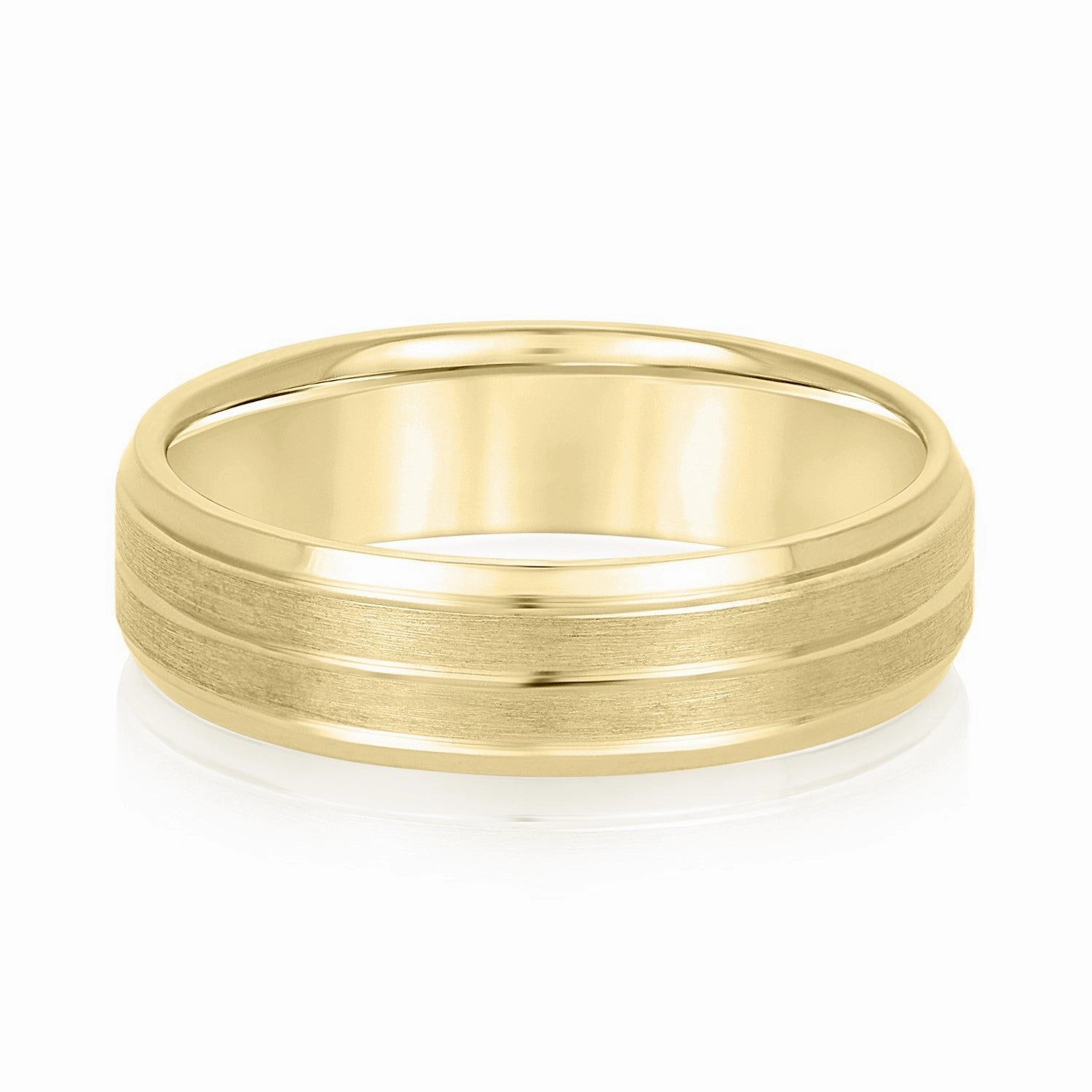 Sand Blast Men's Wedding Band with a Single Center Strip