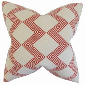 Sandrine Geometric Euro Sham Crimson pillowcases,cotton pillow covers,bed linen