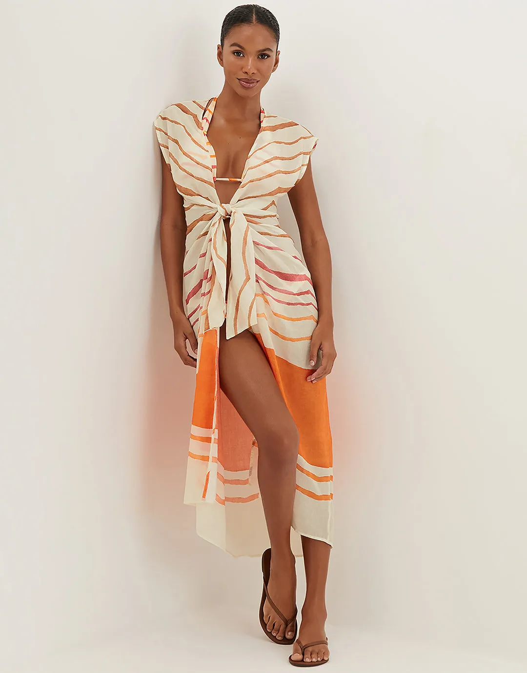 Sandstone Sasha Long Cover Up - Print