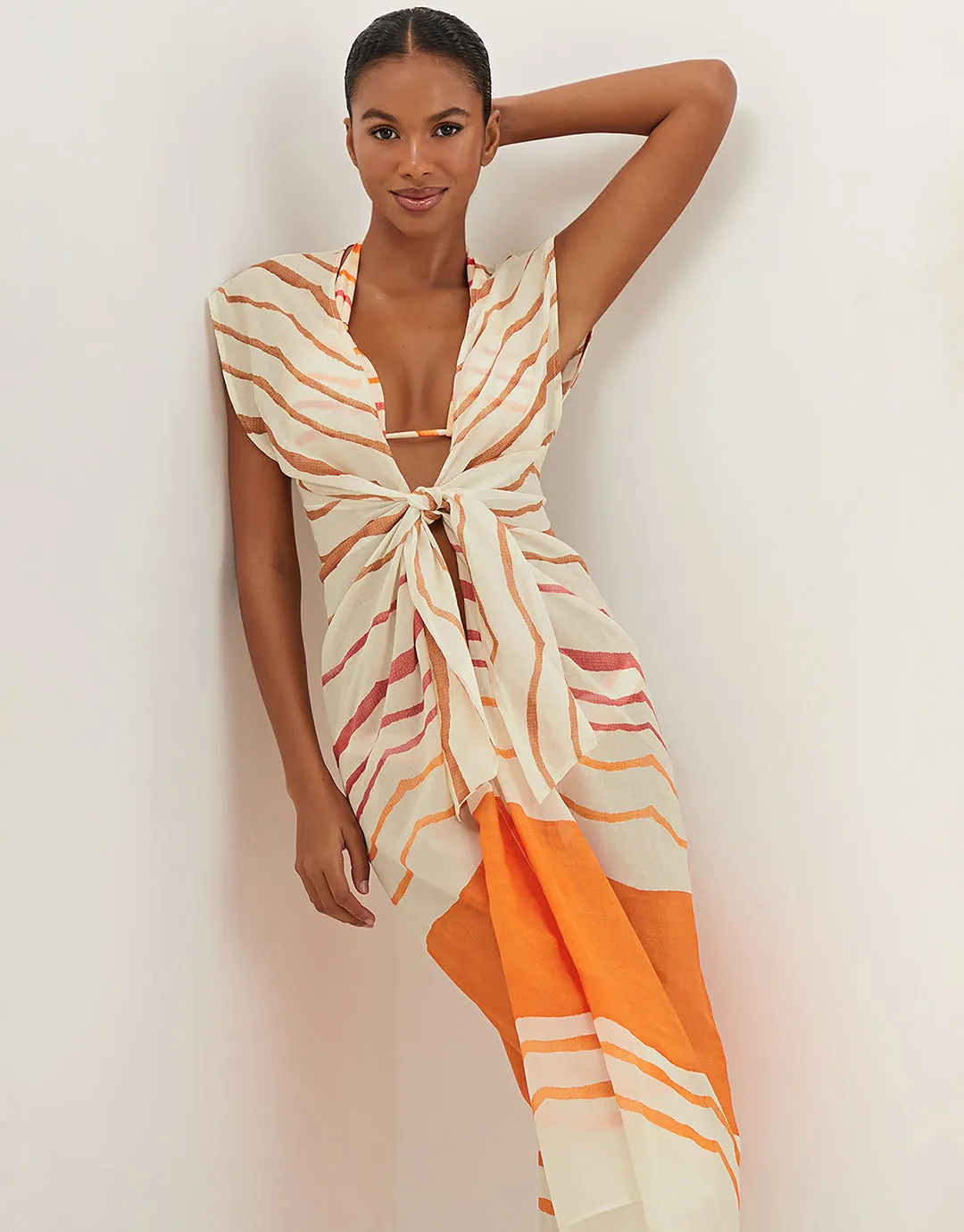 Sandstone Sasha Long Cover Up - Print