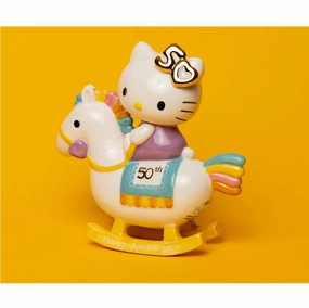 Sanrio Hello Kitty 50th Anniversary Rocking Horse Figurine Decorative Mirror,Home Decor Mirror