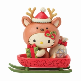 Sanrio Jim Shore Figurine Hello Kitty in Reindeer Costume 5" Decorative Mirror,Home Decor Mirror
