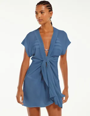 Sasha Short Cover Up - Blue Grey