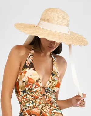 Scalloped Sun Hat - Sand
