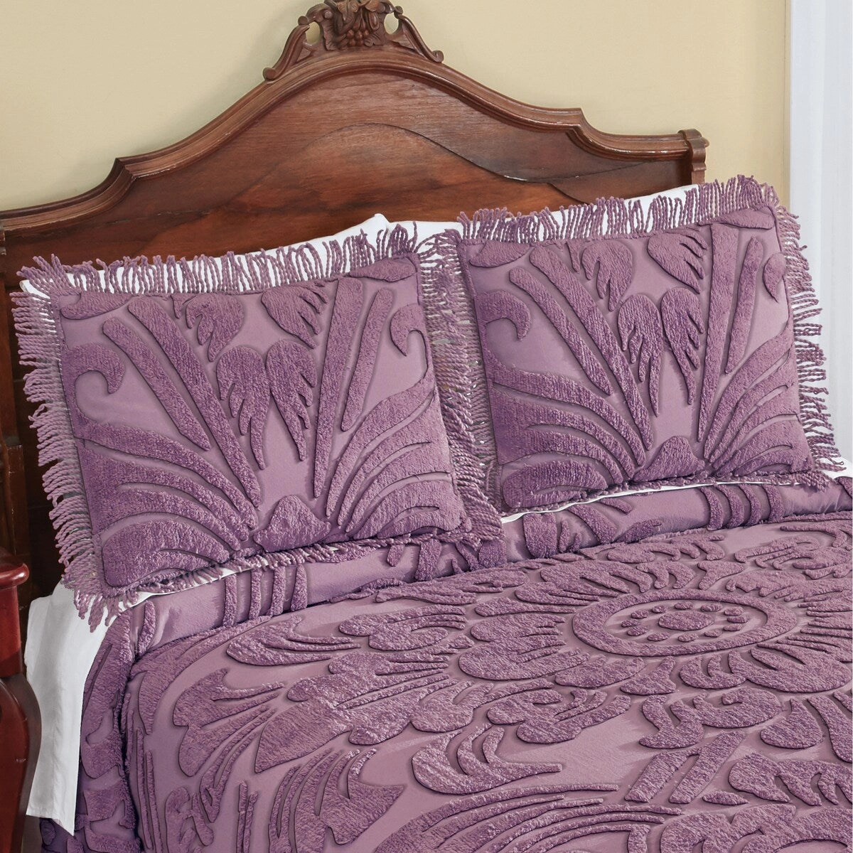 Scroll and Floral Abigail Chenille Cotton Pillow Sham