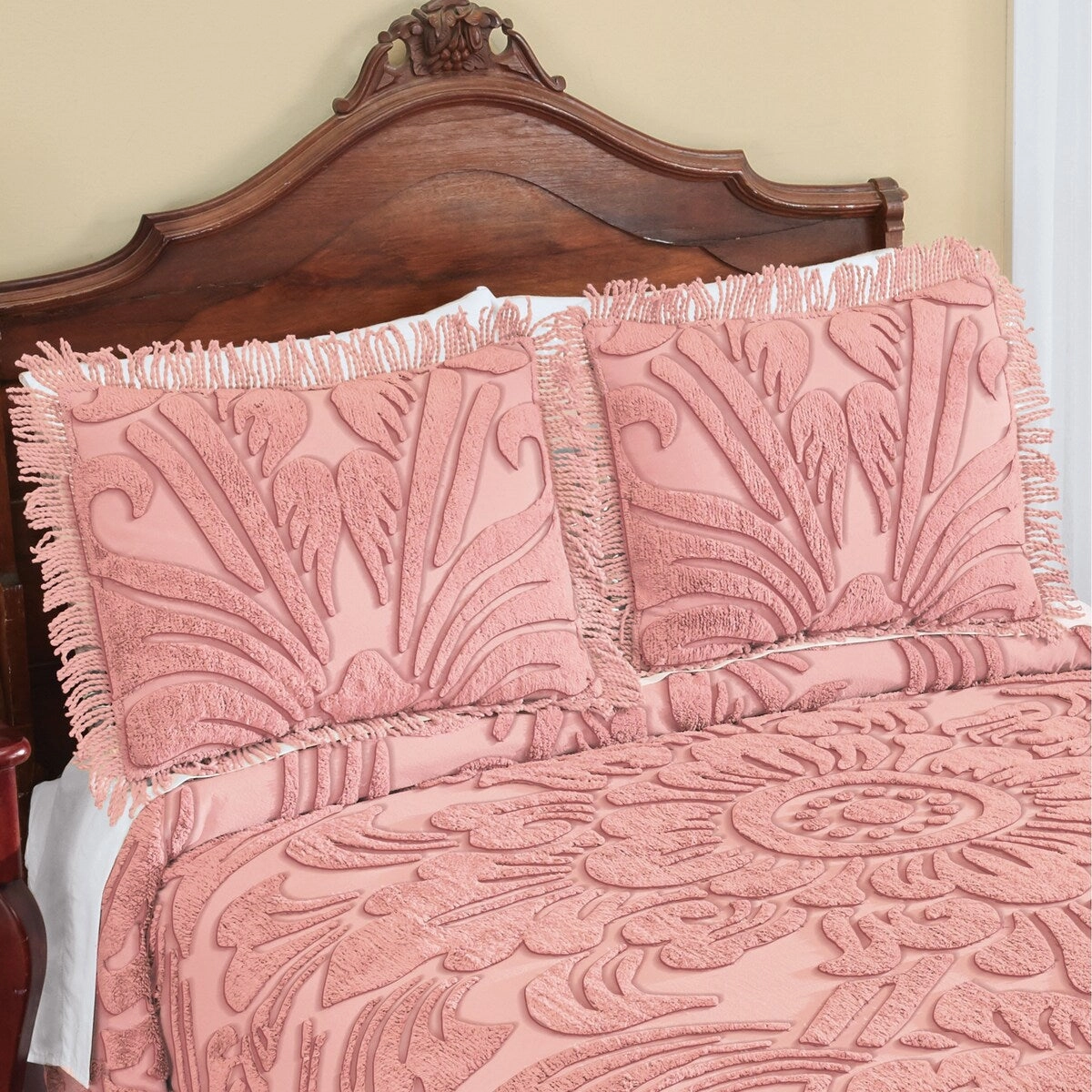 Scroll and Floral Abigail Chenille Cotton Pillow Sham