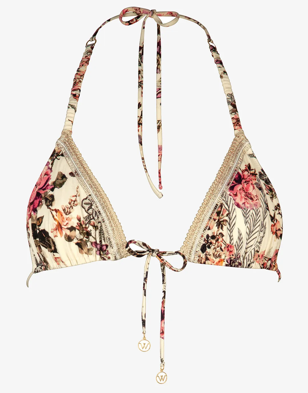 Secret Garden Triangle Bikini Top - Sunfaded Florals