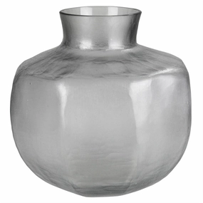 Seline Vase, Grey - Wide Vase,Ceramic Vase