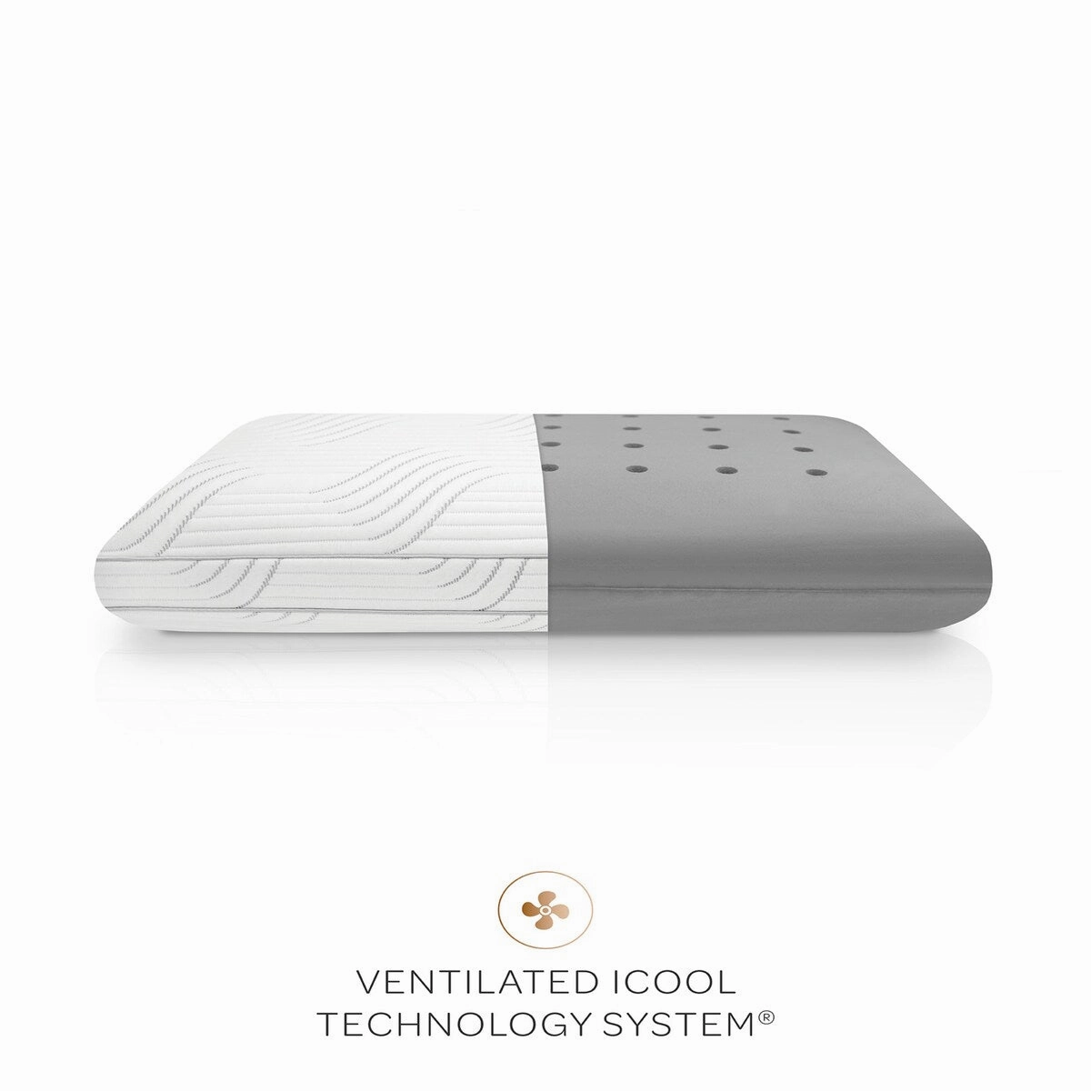 SensorPEDIC Charcoal Memory Foam Pillow with Built-In iCOOL Technology System - White