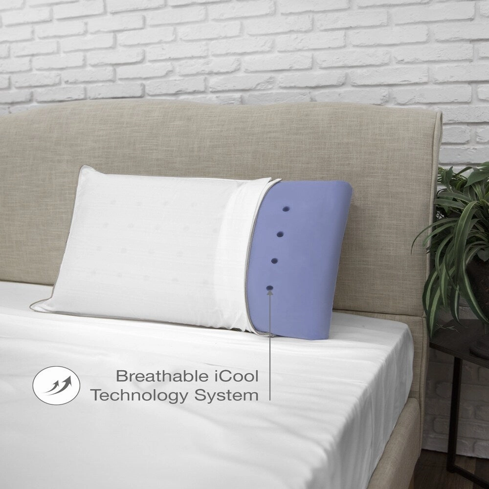 SensorPEDIC IdeaLOFT Memory Foam and Fiber Gusseted Bed Pillow - White