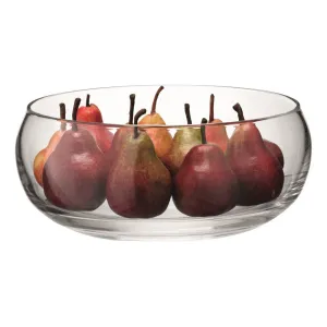Serve Low bowl, 27.5cm, clear napkin rings, dining placemats