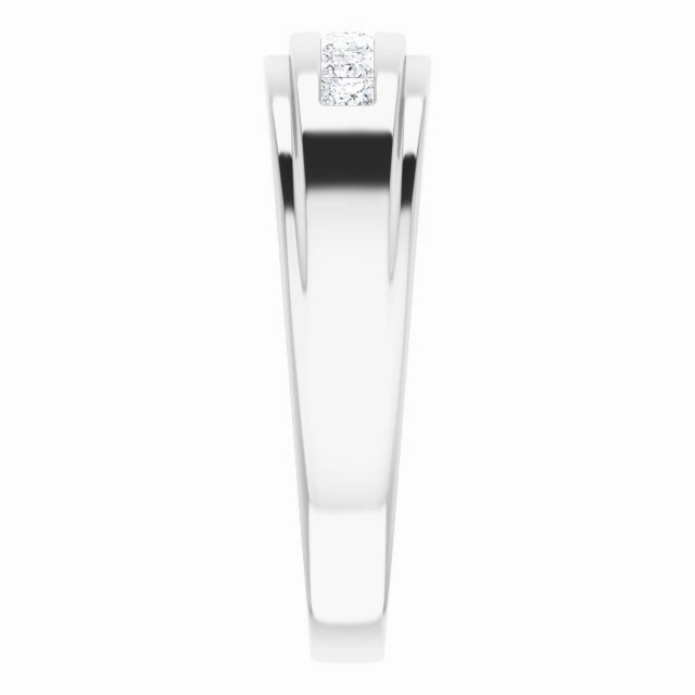 Seven Stone Channel Set Princess Diamond Men's Ring