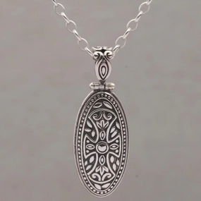 Shield of Bravery Sterling Silver Necklace with Cross Pendant and Rolo Chain