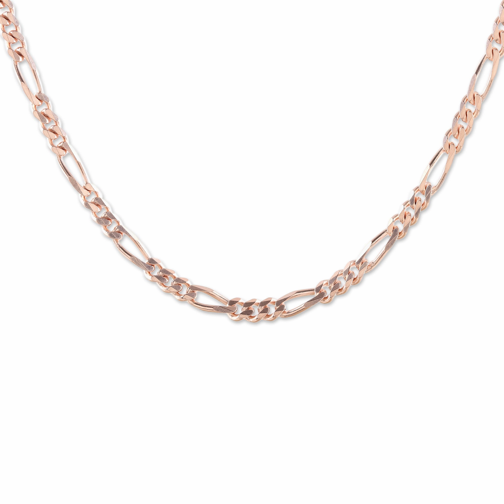 Shimmering Flair Rose Gold Plated Sterling Silver Chain Necklace (3mm)