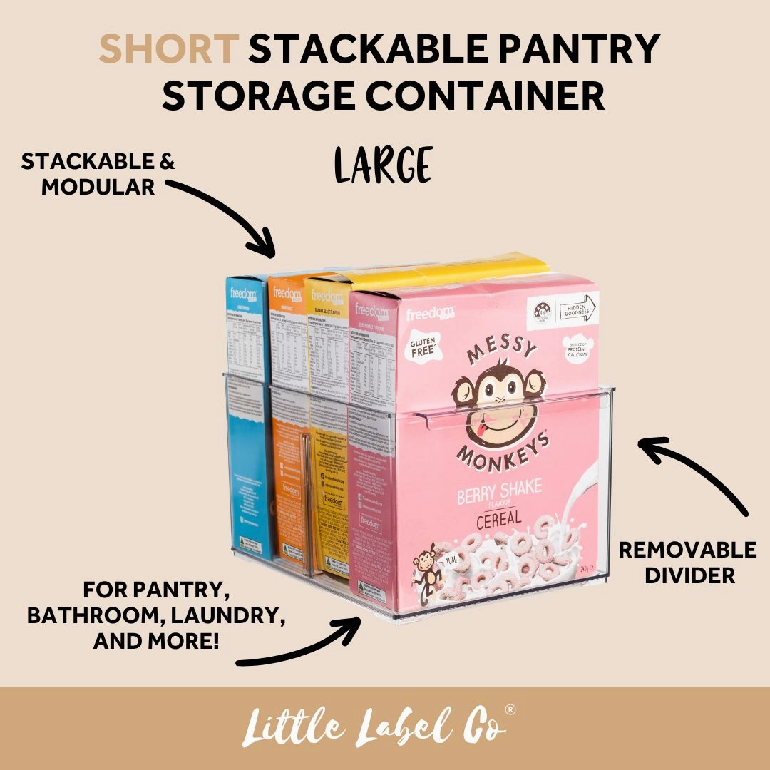 SHORT Stackable Pantry Storage Container  - Large