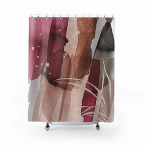 Shower Curtain | Abstract Pink Rust Neutral Earthy Lighting,Home Lighting