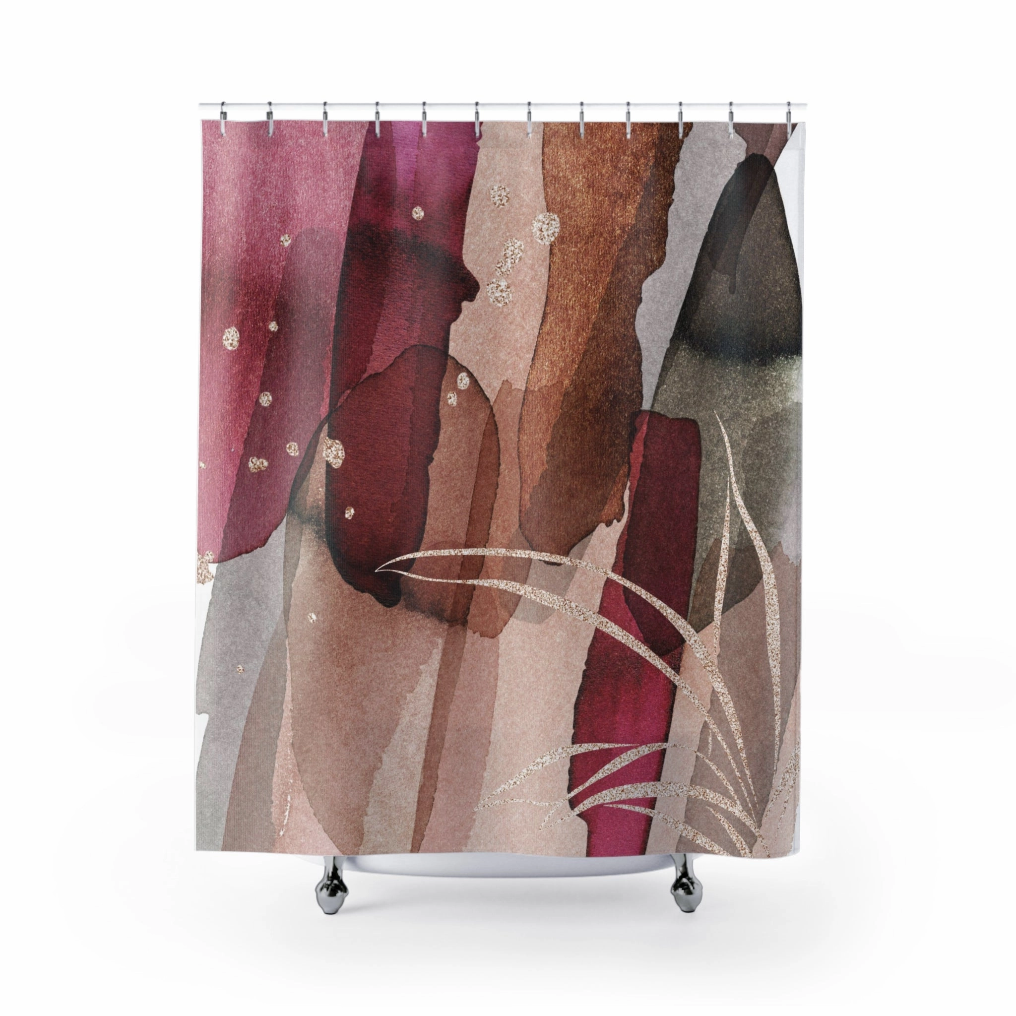 Shower Curtain | Abstract Pink Rust Neutral Earthy Lighting,Home Lighting