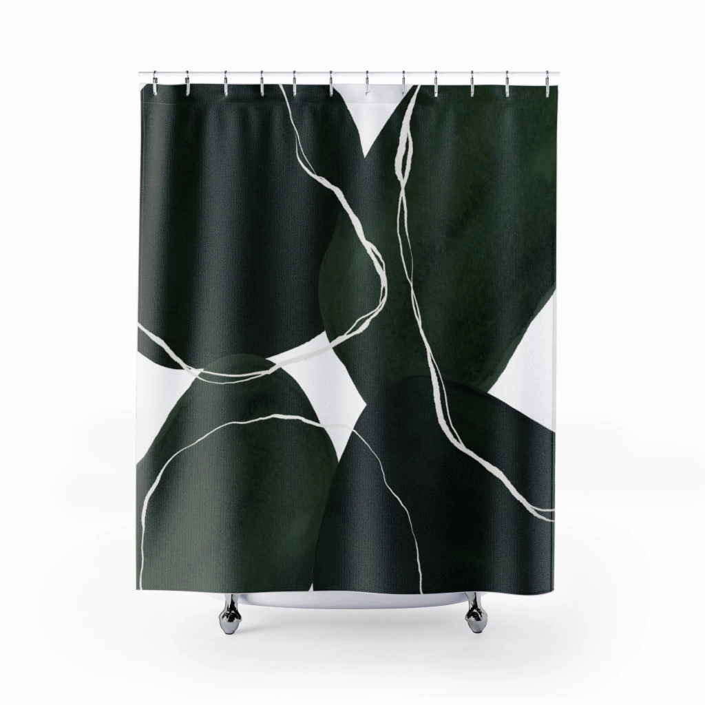 Shower Curtain | Green Abstract Shapes Lighting,Home Lighting