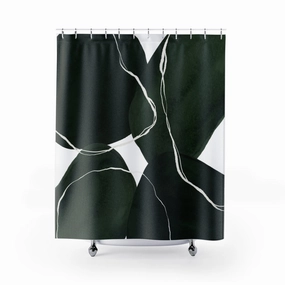Shower Curtain | Green Abstract Shapes Lighting,Home Lighting