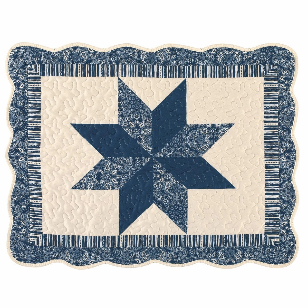 Sienna Star Scalloped Edge Pillow Sham pillowcases,cotton pillow covers,bed linen