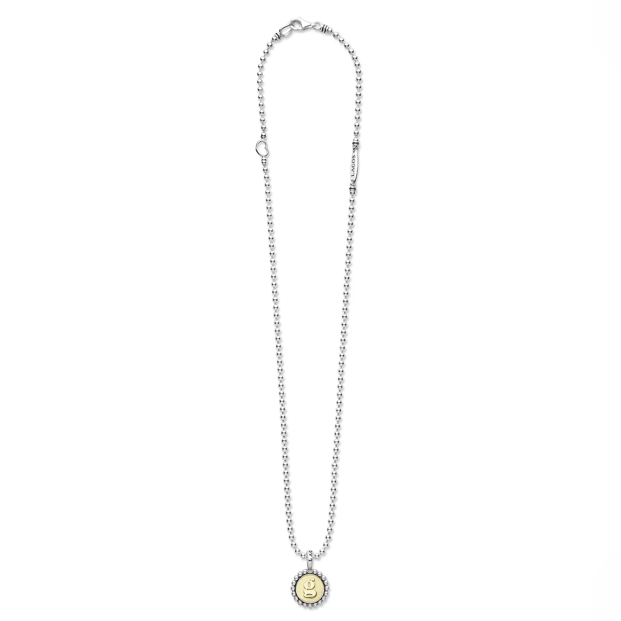Signature Caviar G Initial Charm Necklace