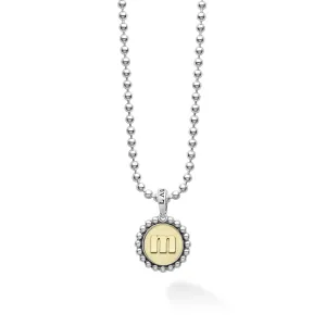 Signature Caviar M Initial Charm Necklace