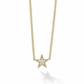 Signature Caviar 18K Gold and Diamond Star Chain Necklace