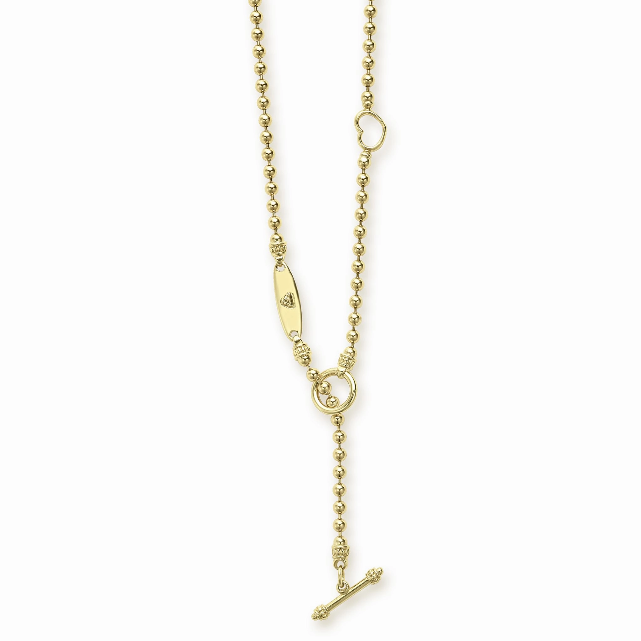 Signature Caviar 18K Gold Beaded Toggle Necklace