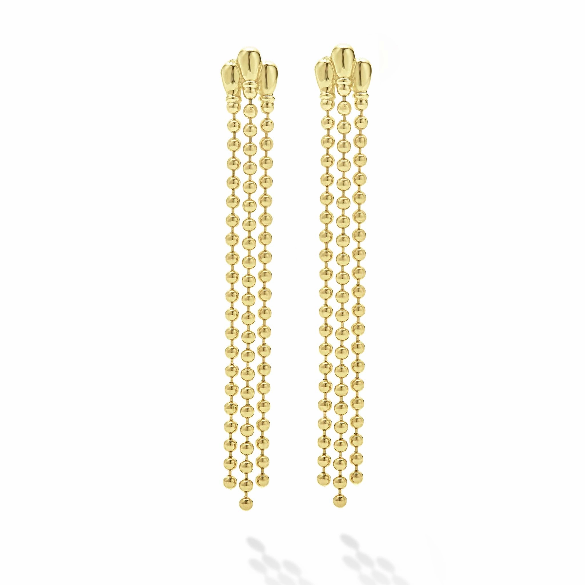 Signature Caviar 18K Gold Drop Earrings