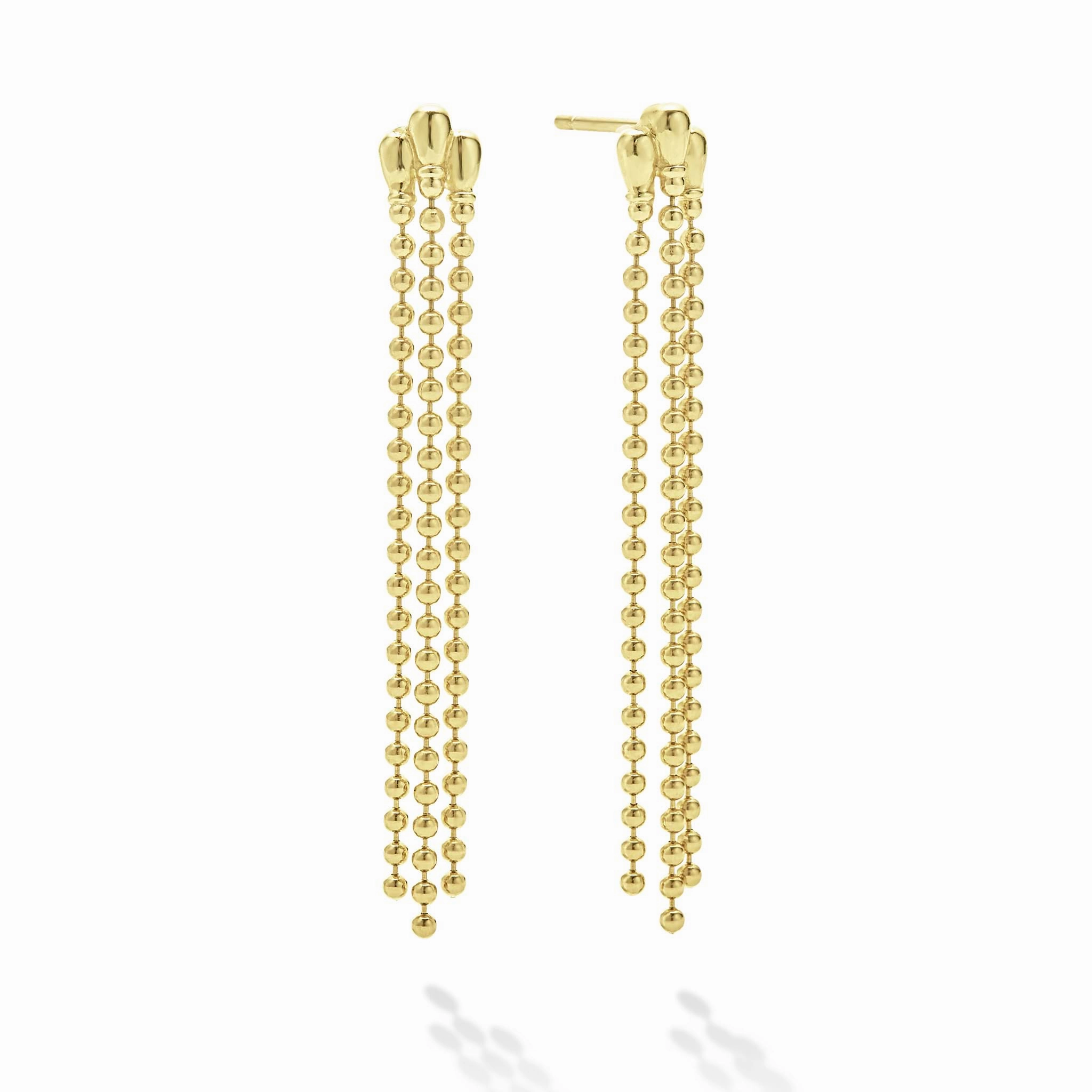 Signature Caviar 18K Gold Drop Earrings