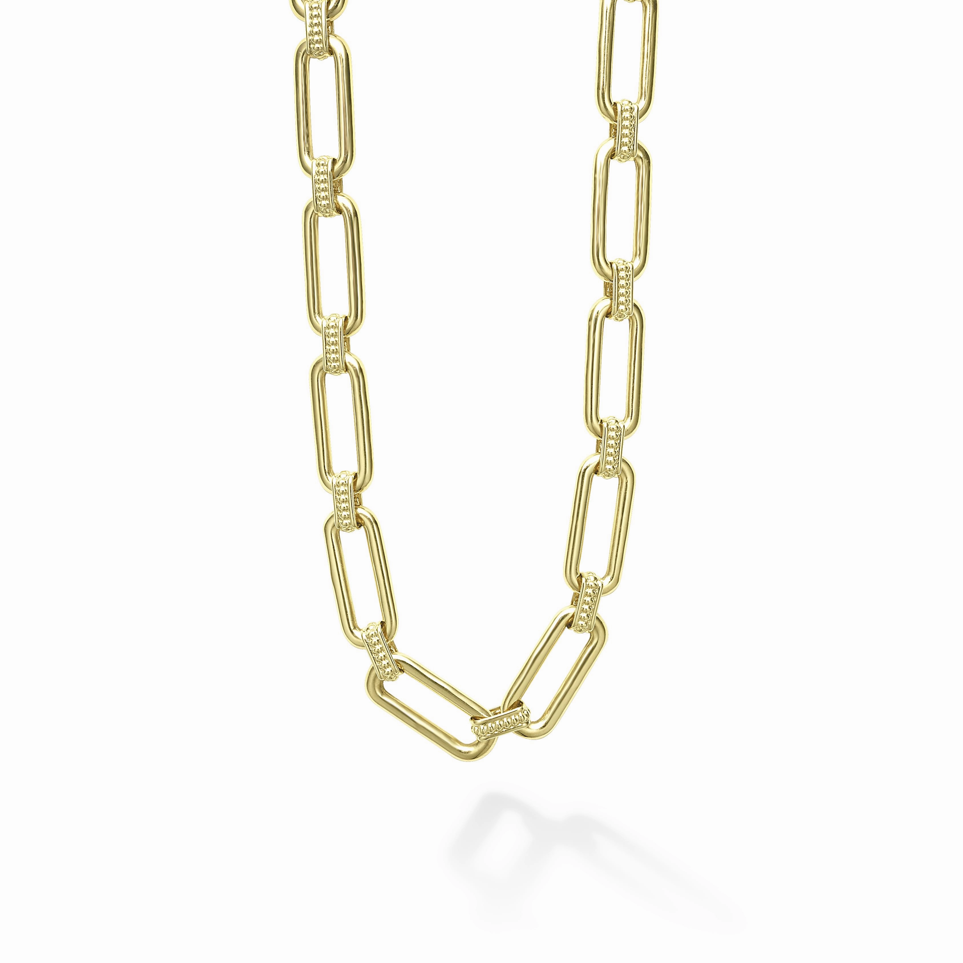 Signature Caviar 18K Gold Link Necklace
