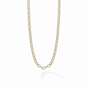 Signature Caviar 18K Gold Small Link Necklace