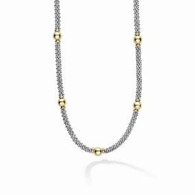 Signature Caviar 18K Gold Station Necklace