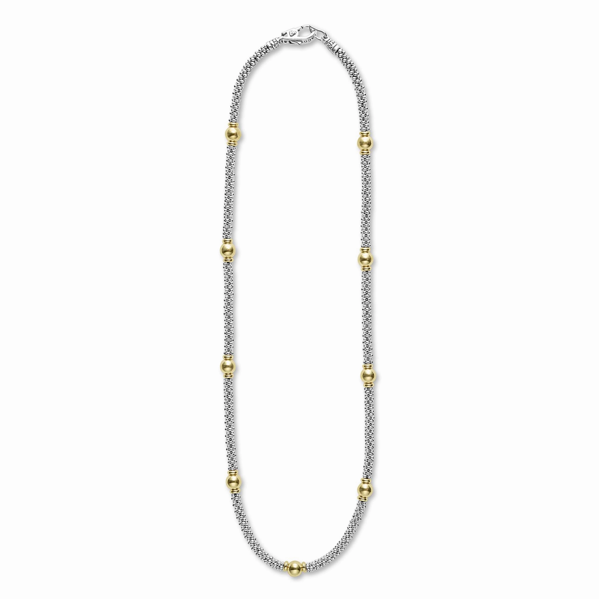 Signature Caviar 18K Gold Station Necklace