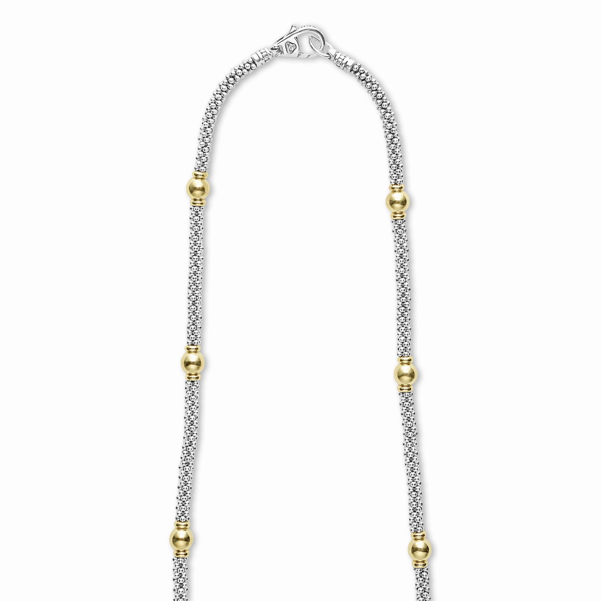 Signature Caviar 18K Gold Station Necklace