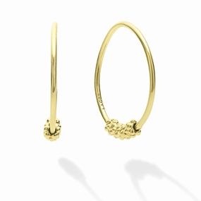 Signature Caviar 18K Gold Superfine Hoop Earrings