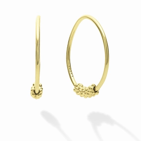 Signature Caviar 18K Gold Superfine Hoop Earrings