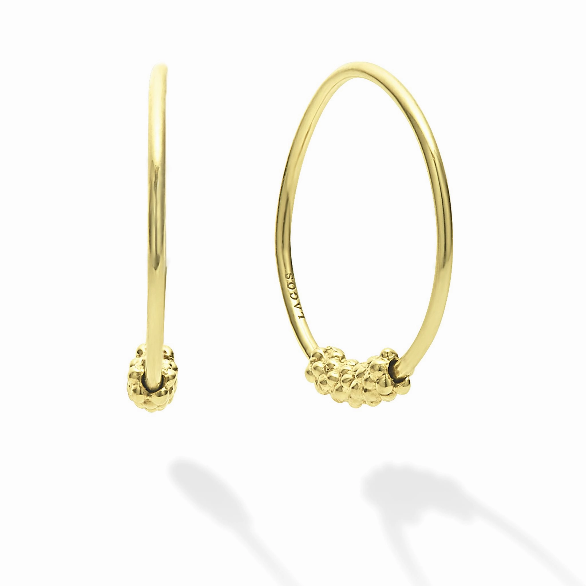 Signature Caviar 18K Gold Superfine Hoop Earrings